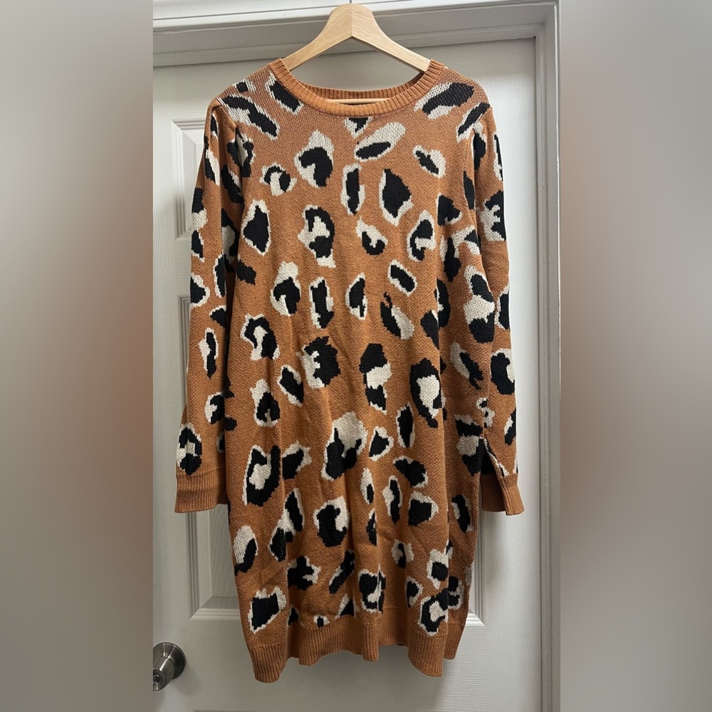 Animal Print Sweater Dress